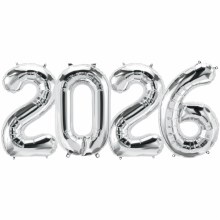 2026 34in. Jumbo Helium Number Bundle • Silver