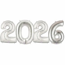 2026 40in. Jumbo Helium Number Bundle • Silver