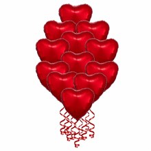 Balloon Bouquet • Lots of Hearts, Classic Red Dozen