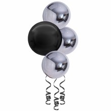 Balloon Bouquet, Spheroid Centerpiece • Black & Silver