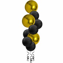 Balloon Bouquet, Spheroid Tower • Gold & Black