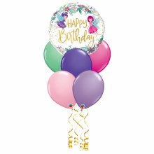 Happy Birthday Fairies Amongst Color Balloon Bouquet