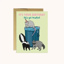 Card Birthday Trashed Animals