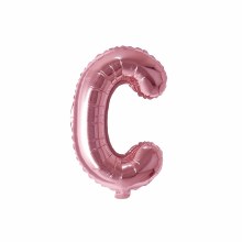 Mini 16in. Air-Fill Only Letter Mylar Balloon • Rose Gold C