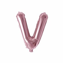 Mini 16in. Air-Fill Only Letter Mylar Balloon • Rose Gold V