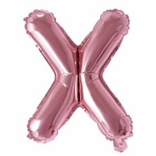 Mini 16in. Air-Fill Only Letter Mylar Balloon • Rose Gold X