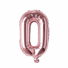 Mini 16in. Air-Fill Only Number Mylar Balloon • Rose Gold 0