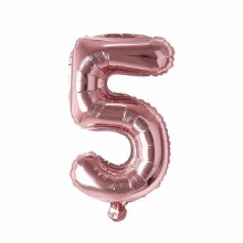 Mini 16in. Air-Fill Only Number Mylar Balloon • Rose Gold 5