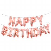 AF HBD Banner Rose Gold