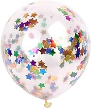 11in. Confetti Foil Multi Color Stars Latex Helium Balloon (ONLY FLOATS ONE DAY)