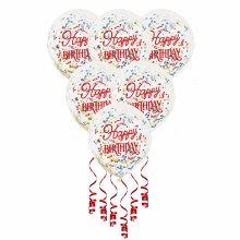 BllnBag Confetti HBD Red 6pk
