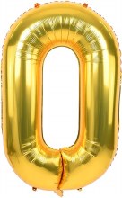 Jumbo 34in. Helium Number Mylar Balloon • Gold 0