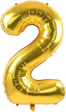 Jumbo 34in. Helium Number Mylar Balloon • Gold 2