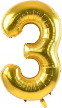 Jumbo 34in. Helium Number Mylar Balloon • Gold 3