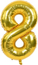 Jumbo 34in. Helium Number Mylar Balloon • Gold 8