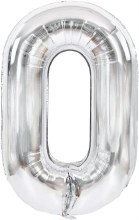 Jumbo 34in. Helium Number Mylar Balloon • Silver 0