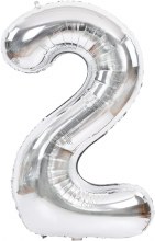 Jumbo 34in. Helium Number Mylar Balloon • Silver 2