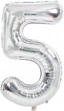 Jumbo 34in. Helium Number Mylar Balloon • Silver 5