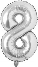 Jumbo 34in. Helium Number Mylar Balloon • Silver 8