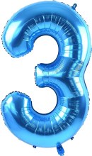 Jumbo 34in. Helium Number Mylar Balloon • Blue 3