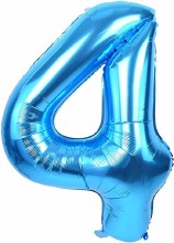 Jumbo 34in. Helium Number Mylar Balloon • Blue 4