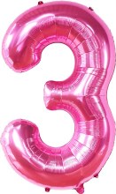 Jumbo 34in. Helium Number Mylar Balloon • Pink 3