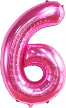 Jumbo 34in. Helium Number Mylar Balloon • Pink 6