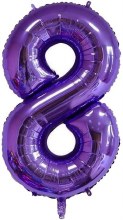 Jumbo 34in. Helium Number Mylar Balloon • Purple 8