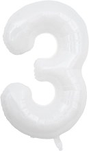 Jumbo 34in. Helium Number Mylar Balloon • White 3