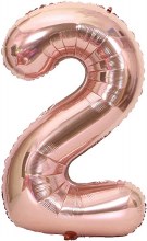 Jumbo 34in. Helium Number Mylar Balloon • Rose Gold 2