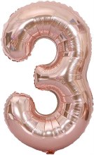 Jumbo 34in. Helium Number Mylar Balloon • Rose Gold 3