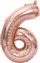 Jumbo 34in. Helium Number Mylar Balloon • Rose Gold 6