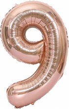 Jumbo 34in. Helium Number Mylar Balloon • Rose Gold 9