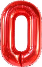 Jumbo 34in. Helium Number Mylar Balloon • Red 0