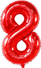 Jumbo 34in. Helium Number Mylar Balloon • Red 8