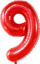 Jumbo 34in. Helium Number Mylar Balloon • Red 9