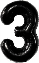 Jumbo 34in. Helium Number Mylar Balloon • Black 3