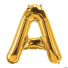 Jumbo 34in. Helium Letter Mylar • Gold A