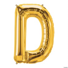 Jumbo 34in. Helium Letter Mylar • Gold D