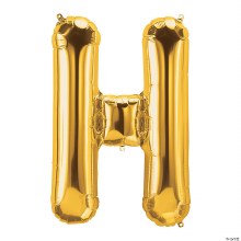 Jumbo 34in. Helium Letter Mylar • Gold H