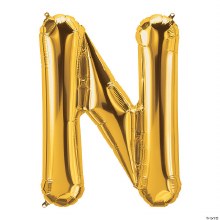 Jumbo 34in. Helium Letter Mylar • Gold N