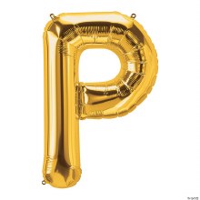 Jumbo 34in. Helium Letter Mylar • Gold P