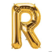 Jumbo 34in. Helium Letter Mylar • Gold R