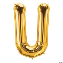 Jumbo 34in. Helium Letter Mylar • Gold U