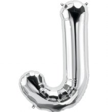 Jumbo 34in. Helium Letter Mylar • SILVER J