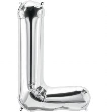 Jumbo 34in. Helium Letter Mylar • SILVER L