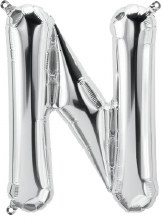 Jumbo 34in. Helium Letter Mylar • SILVER N