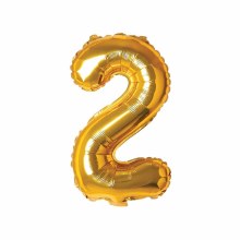 Mini 16in. Air-Fill Only Number Mylar Balloon • Gold 2