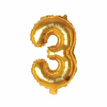 Mini 16in. Air-Fill Only Number Mylar Balloon • Gold 3