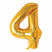 Mini 16in. Air-Fill Only Number Mylar Balloon • Gold 4